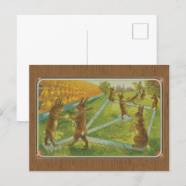 Postal Conejos de Conejo Vintage de 1912 Jugando Pascua D