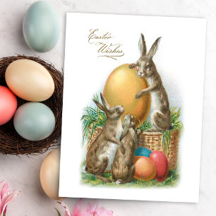 Postal Conejos de Pascua y Huevos Tiernos