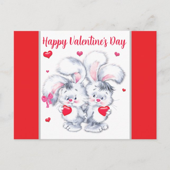 Postal Conejos de San Valentín (Anverso)