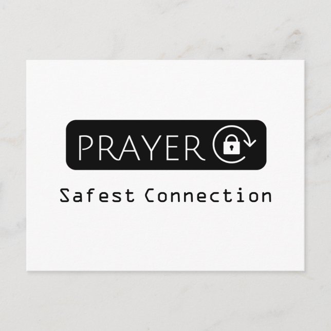 Postal Conexión más segura de oración WiFi Fe cristiana (Anverso)