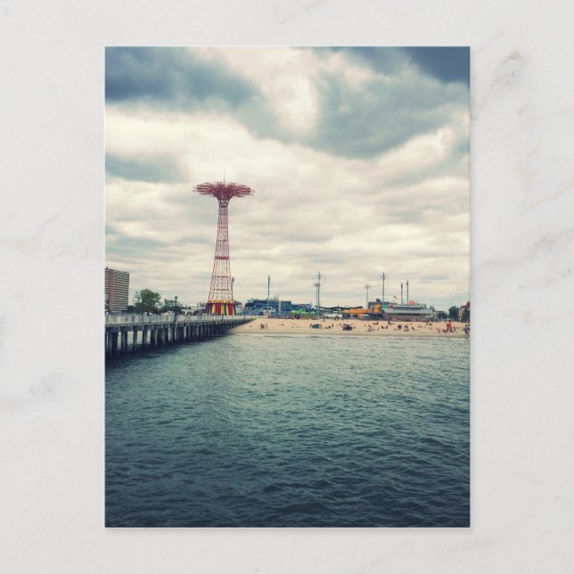 Postal Coney Island Beach Panorama (Anverso)