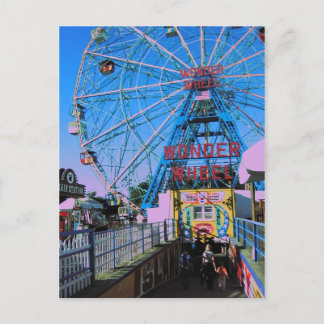 Postal Coney Island - la rueda de la maravilla