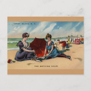 Postal Coney Island NY 1909 Beach Scene
