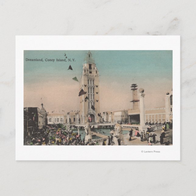 Postal Coney Island, NY - Dreamland Ride (Anverso)