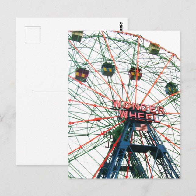 Postal Coney Island Wonder Wheel Brooklyn New York City (Anverso / Reverso)