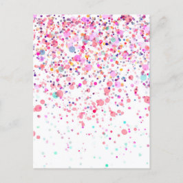 Postal Confeti Colorido En Blanco Personalizado Para Cual