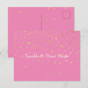 Postal Confeti de oro rosa