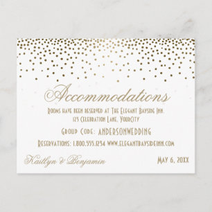 Postal Confetti de oro sobre el alojamiento de los Bodas