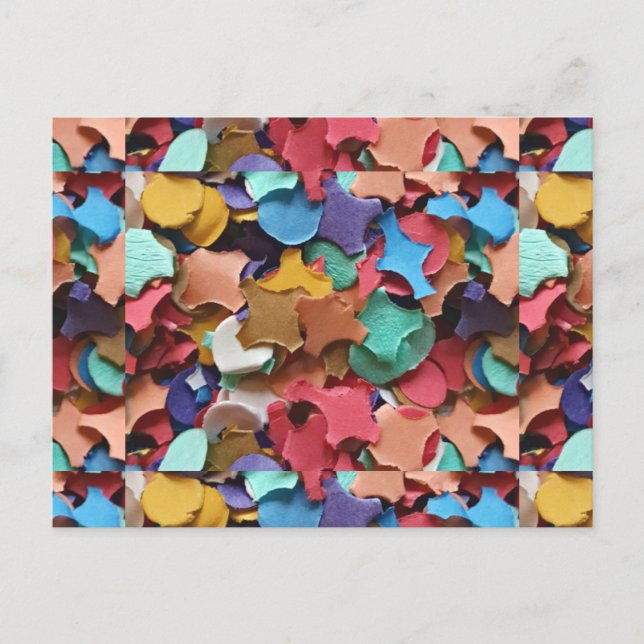 Postal Confetti Fiesta Carnaval Papel colorido divertido (Anverso)