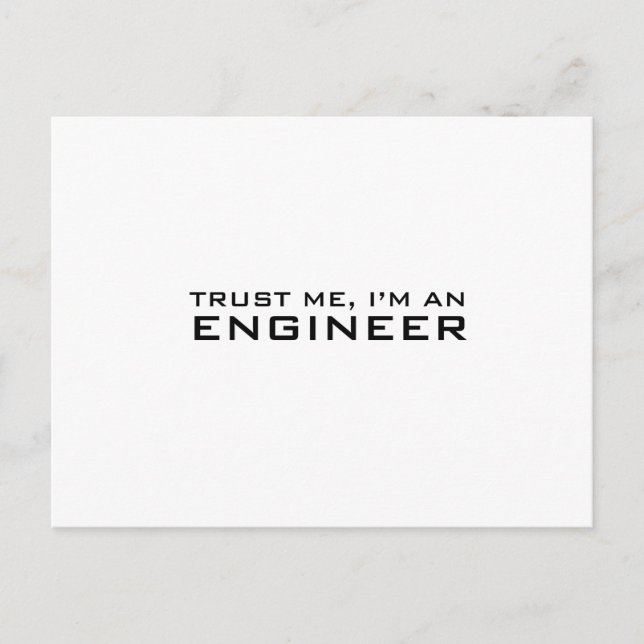 Postal Confía en mí, soy ingeniero (Anverso)