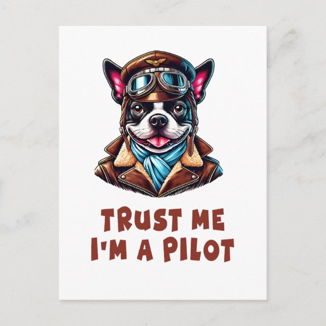 Postal Confía en mí, soy piloto (Anverso)