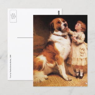 Postal Confianza de Charles Burton Barber, Perro de San B