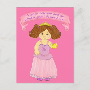 Postal "Confiar en Jehová y hacer lo que sea bueno". Salm