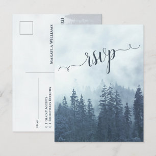Postal Confirmación de Boda en el Bosque de Pino Azul de 