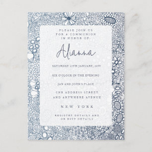 Postal Confirmación de la Comunión de la Iglesia del Jard