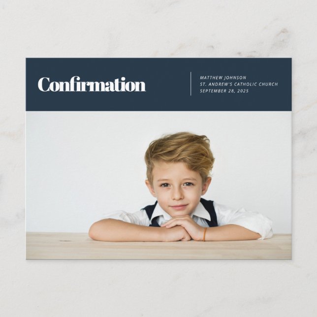 Postal Confirmación sagrada | Foto personalizada (Anverso)