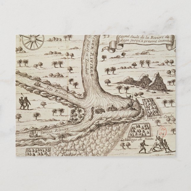 Postal Confluencia del Níger (Anverso)