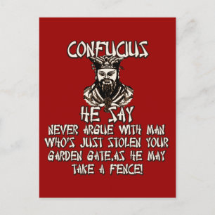 Postal Confucio divertido dice
