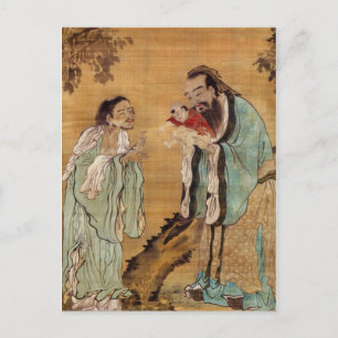Postal Confucio presentando buddha a Laozi