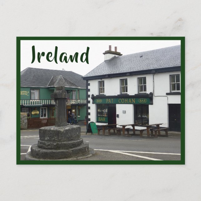 Postal Cong (hombre tranquilo) Plaza del pueblo con texto (Anverso)