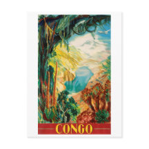Congo, río Congo, África, paisaje, vintage