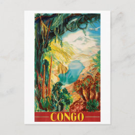 Postal Congo, río Congo, África, paisaje, vintage