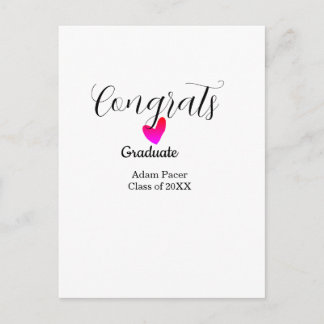 Postal Congrats graduation name class of 20XX year heart