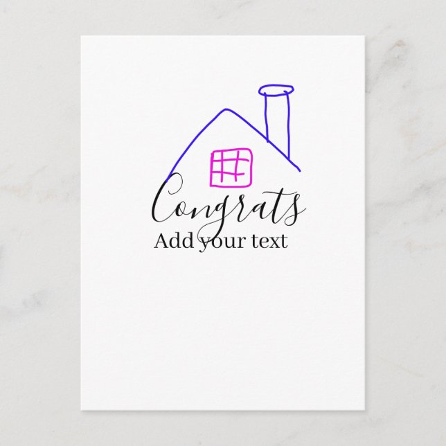 Postal Congrats new home owner real estate inauguration t (Anverso)