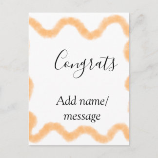 Postal Congrats orange spiral Spanish border boho retro n