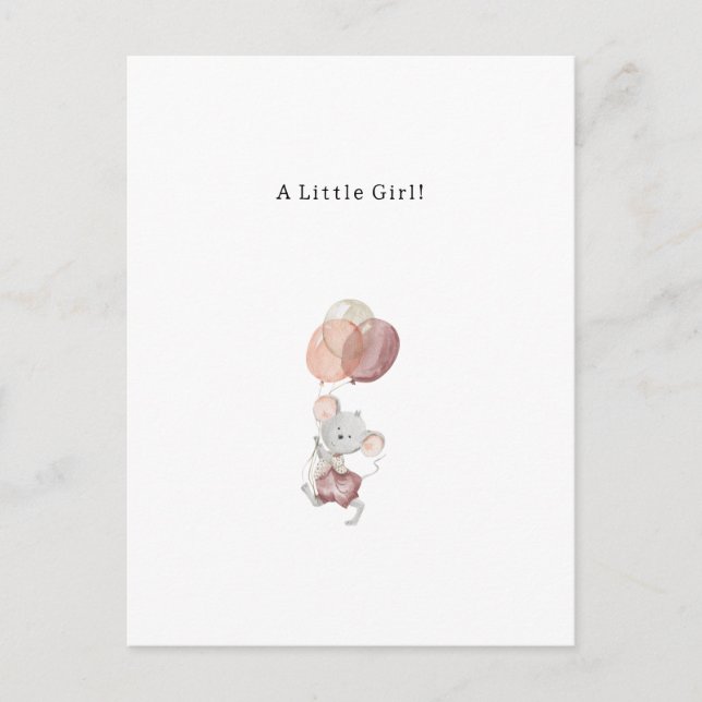 Postal Congratulations Little Mouse New Baby Birth Card (Anverso)