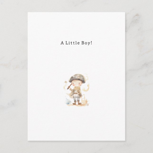 Postal Congratulations Pirate New Baby Birth Card (Anverso)