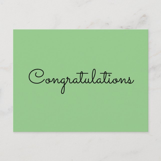 Postal congratulations simple minimal text style card (Anverso)