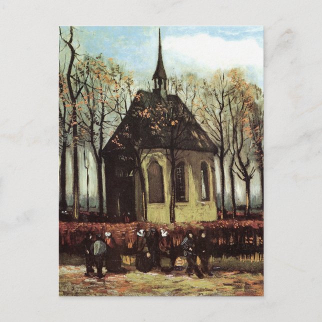 Postal Congregación en Church, Nuenen de Vincent van Gogh (Anverso)