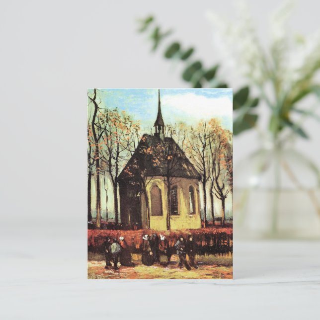 Postal Congregación saliendo de la Iglesia Reformada (Anverso de pie)