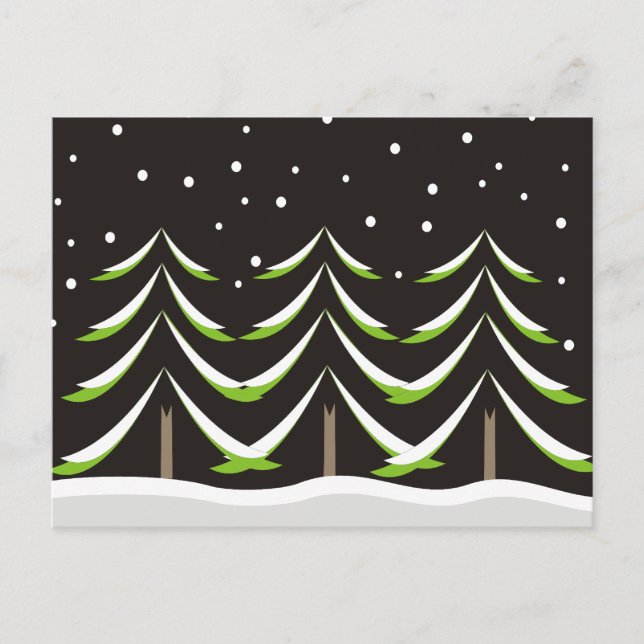 Postal Coníferas en invierno (Anverso)