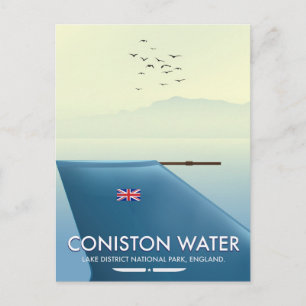 Postal Coniston Water, distrito de los lagos, Inglaterra