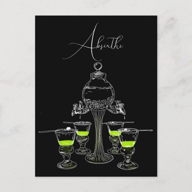 Postal Conjunto Absinthe ilustrado (Anverso)