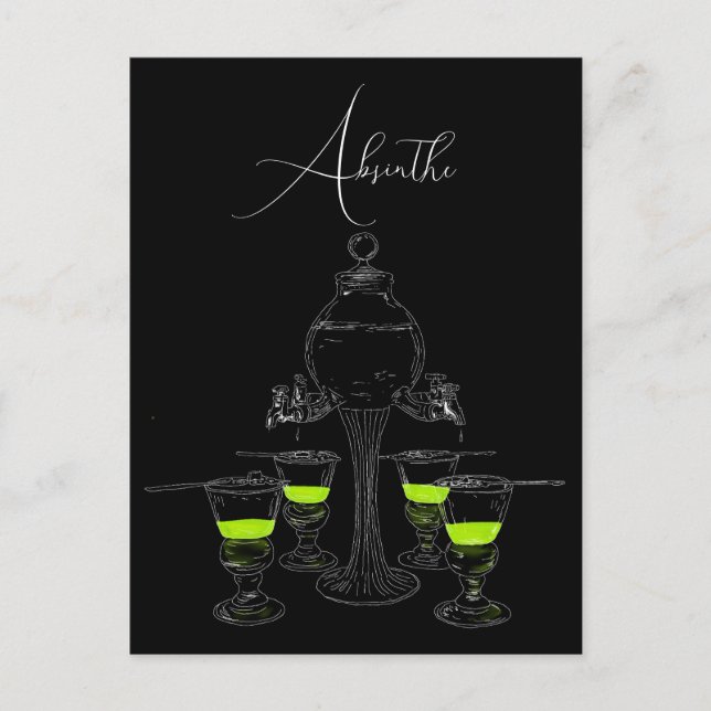 Postal Conjunto Absinthe ilustrado (Anverso)