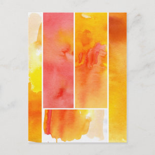 Postal Conjunto de acuarelas abstractas pintadas a mano