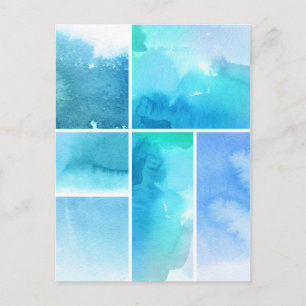 Postal Conjunto de acuarelas abstractas pintadas a mano 2