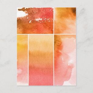 Postal Conjunto de acuarelas abstractas pintadas a mano 4