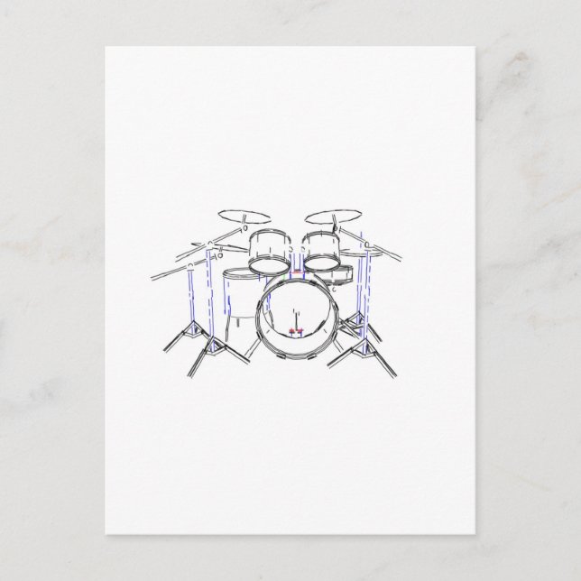 Postal Conjunto de batería de 5 piezas: Dibujo con marcad (Anverso)