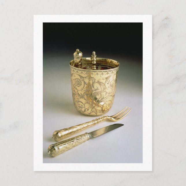 Postal Conjunto de un cuchillo, tenedor, cuchara y vaso d (Anverso)