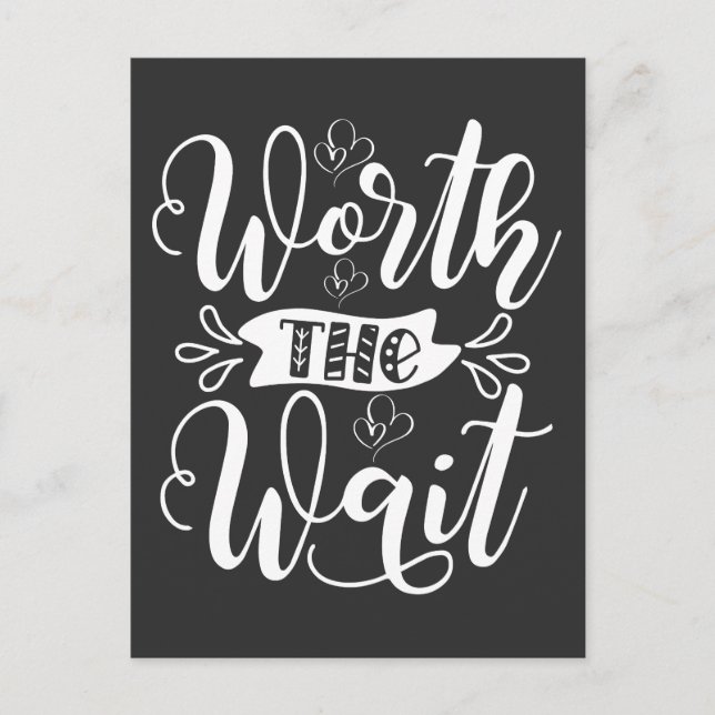 Postal Conjunto de Vale la Pena Esperar, anuncio de Bebé  (Anverso)