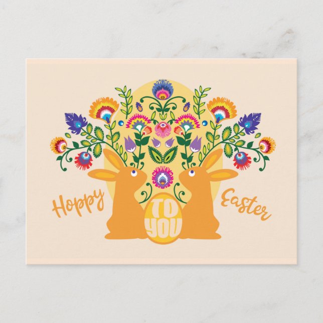 Postal Conjuntos de 🐰 amarillo con Personalizado táctil  (Anverso)