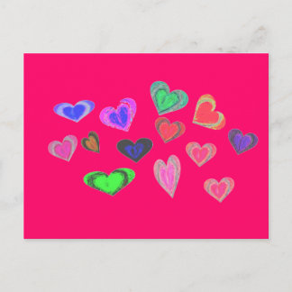 Postal conjuntos de corazones pequeños