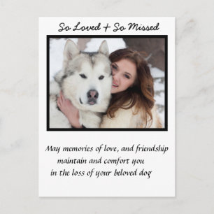 Postal Conmemoración personalizada de simpatía para perro