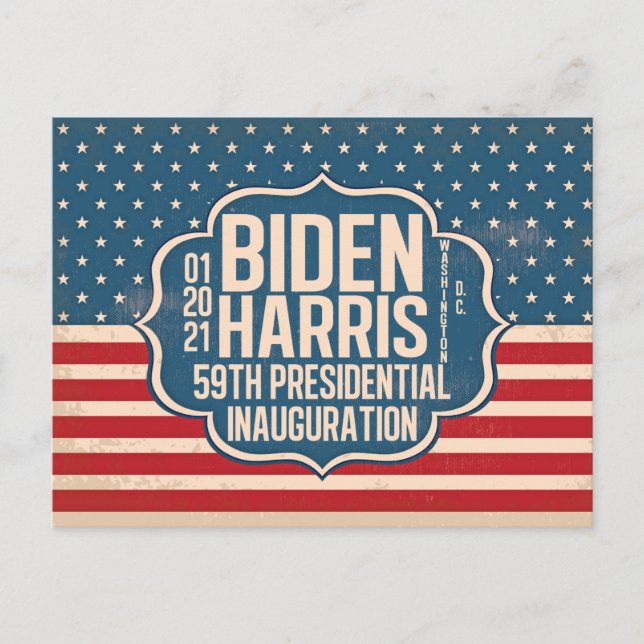 Postal Conmemorativa de la 59ª inauguración de Biden Harr (Anverso)