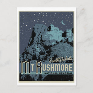 Postal conmemorativa del Parque Nacional de Rushmo