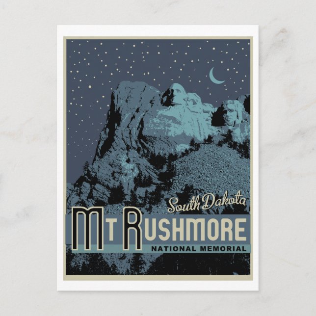 Postal conmemorativa del Parque Nacional de Rushmo (Anverso)